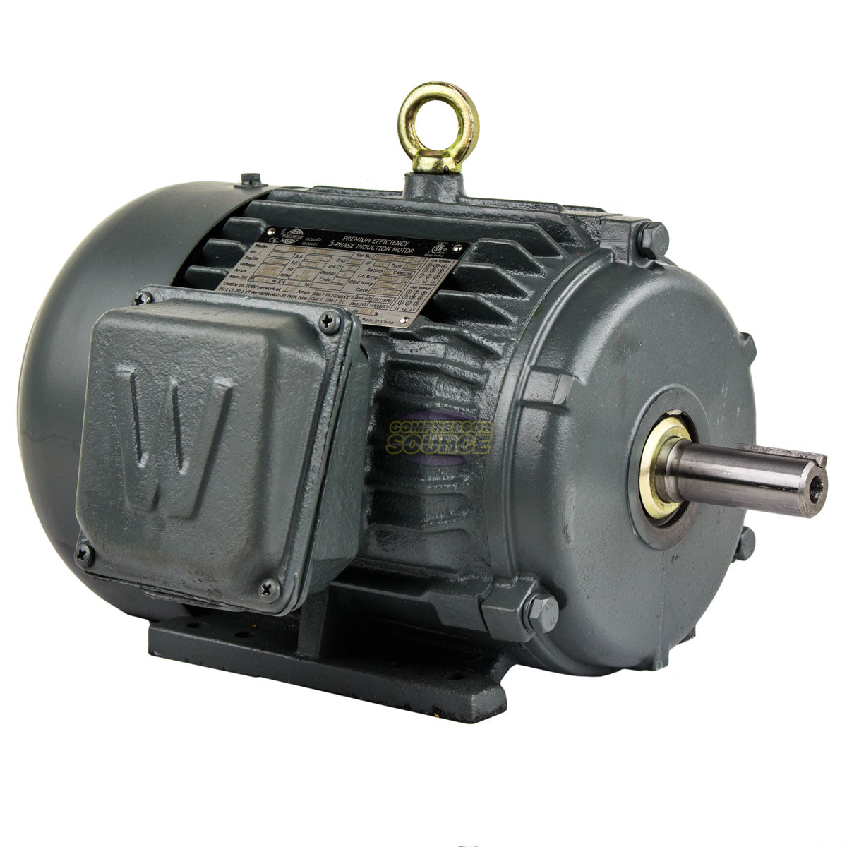 2 HP 3 Phase Electric Motor 1800 RPM 145T Frame TEFC 230/460V Premium Efficiency