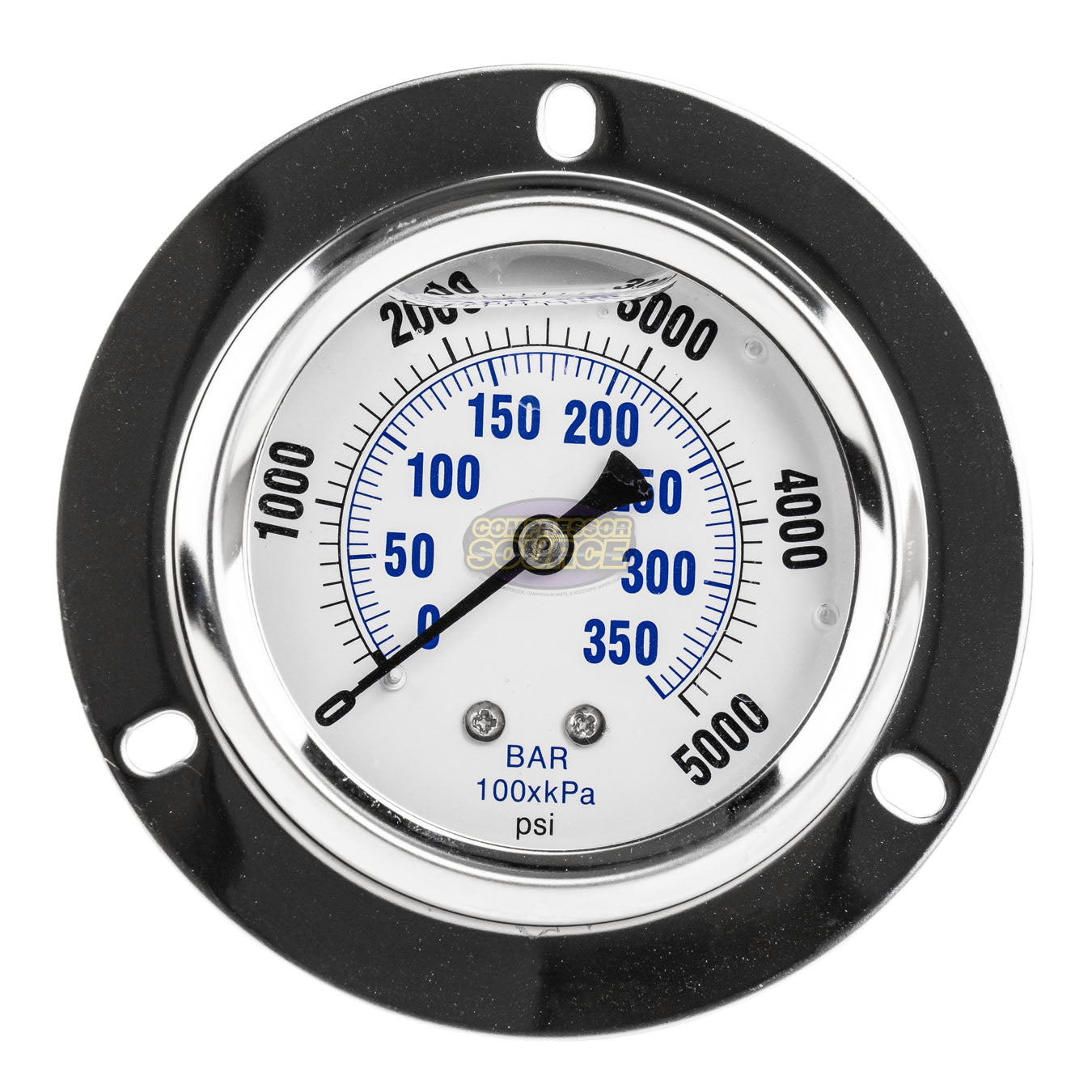 2.5" Liquid Filled Pressure Gauge 0-5,000 PSI 1/4" NPT CBM Panel Flush Mount 204L-254R