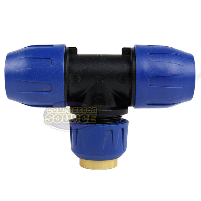 3 Way Tee Fitting Quick Line Connector Compressed Air Tubing QLTPPA020048NPT