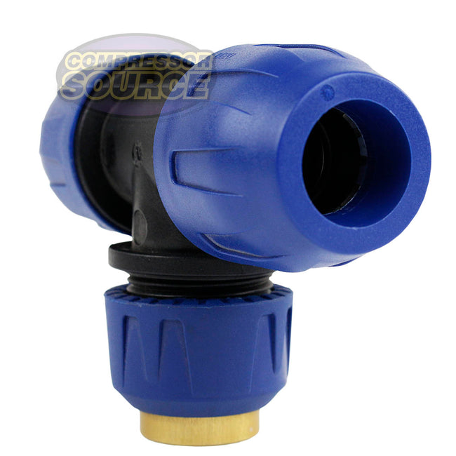 3 Way Tee Fitting Quick Line Connector Compressed Air Tubing QLTPPA020048NPT