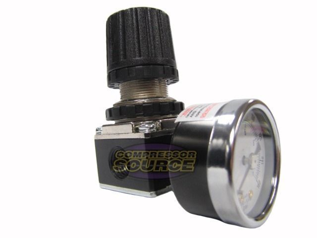 1/4" NPT Air Compressor Regulator w/ 0-160 PSI Pressure Gauge & Wall Mount