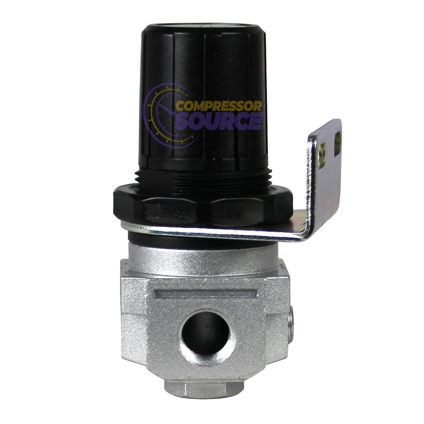 1/4" Industrial Air Compressor Pressure Regulator with Gauge and Wall Mounting Bracket