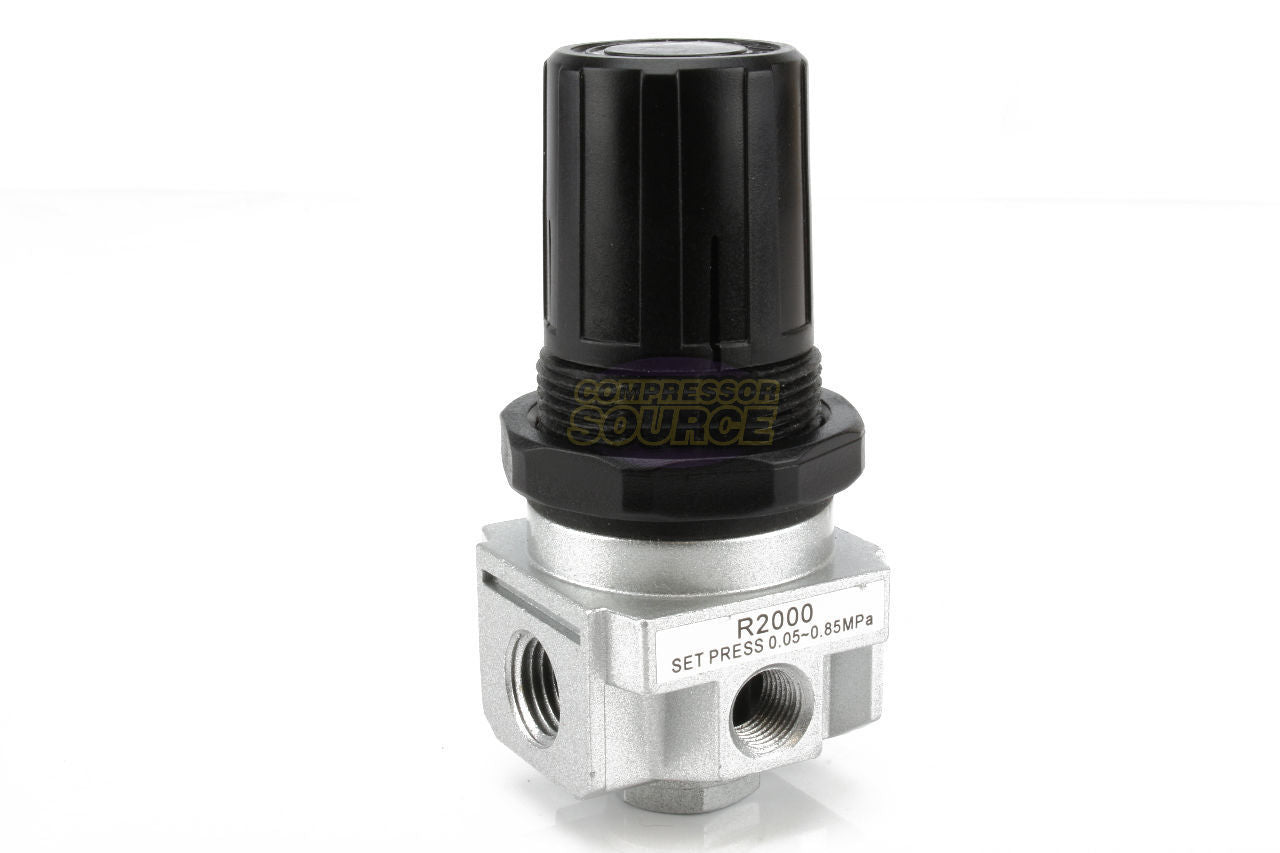 1/4" Industrial Air Compressor Pressure Regulator with Wall Mounting Bracket