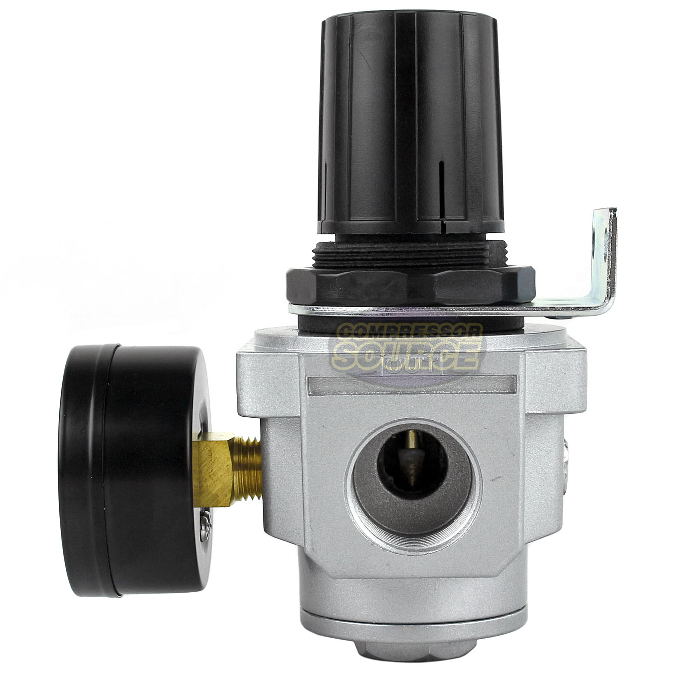 3/4" Air Compressor Pressure Regulator with Gauge and Wall Mounting Bracket