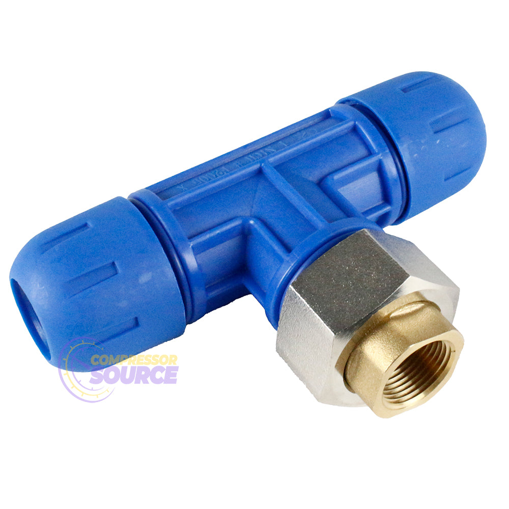 1" x 3/4" NPT Reducing Tee Rapid Air FastPipe F2008 Compressed Air Piping