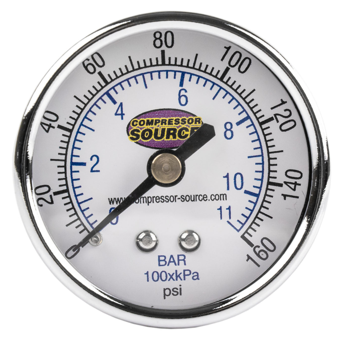 Quality 0-160 PSI Air Pressure Gauge 1/4" NPT Center Back Mount CBM 2" Face