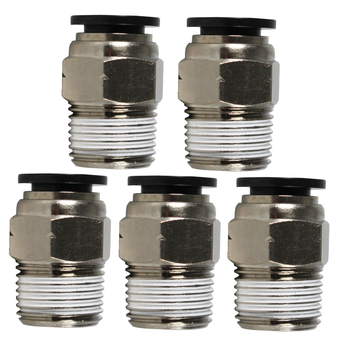 Prevost 3/8" MNPT x 3/8" OD Push In To Lock Straight Fitting RPD MR3822 Pack of 5