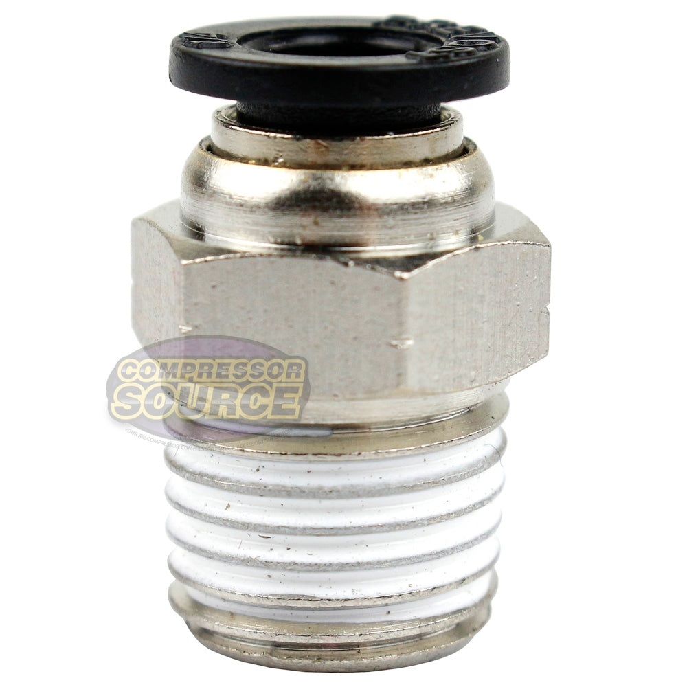 1/4" Male NPT x 1/4 OD Tube Female Push In To Lock Connect Fitting Straight