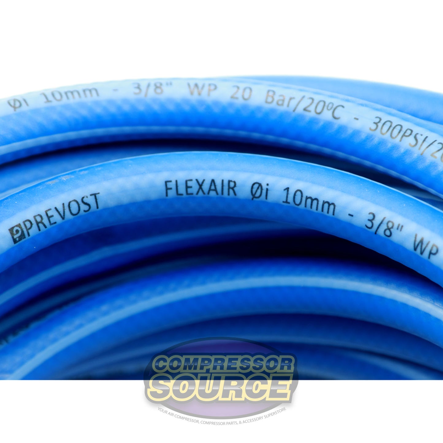 Prevost Flexair 50' x 3/8" Air Hose W/ Prevo S1 ARO 210 Interchange Coupler