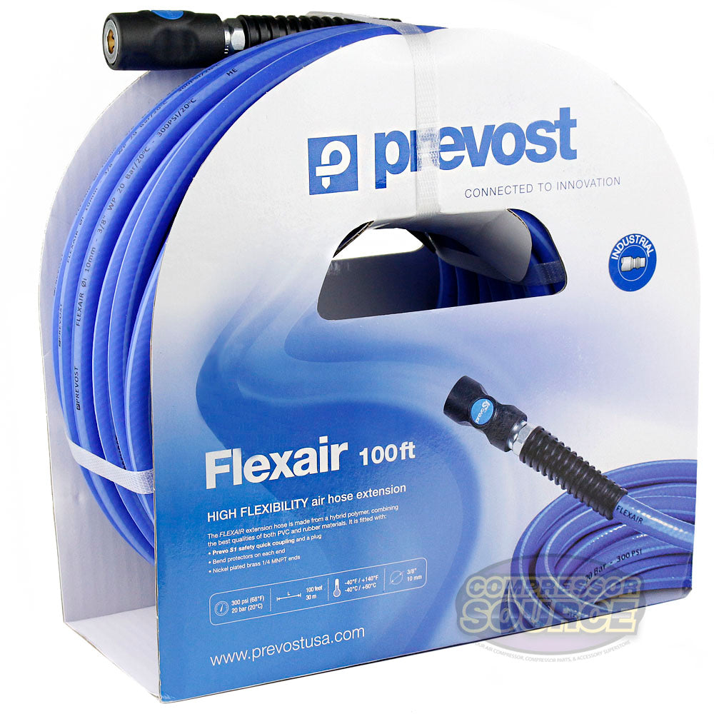 3/8" Flexair 100ft High Flexibility Air Hose Extension with Couplings Prevost