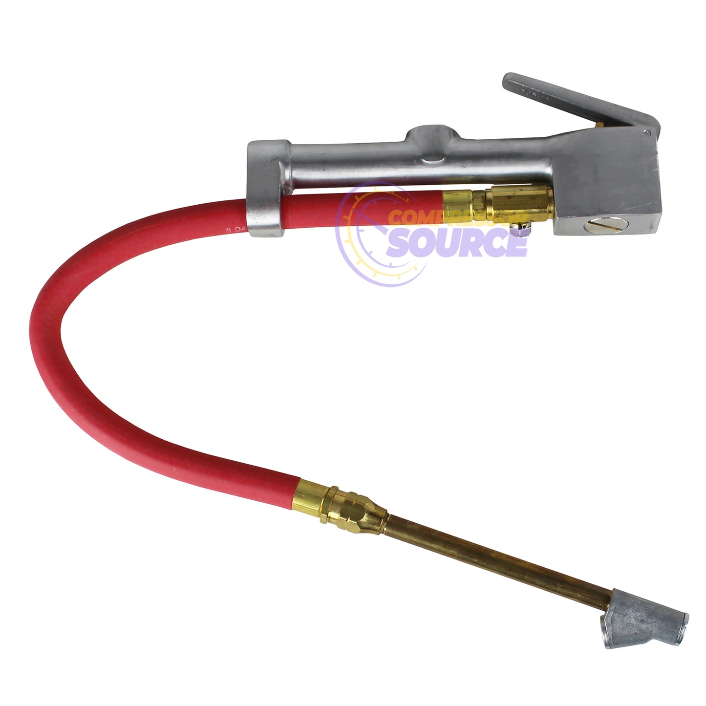 Milton Straight Foot Chuck Inflator Gauge 15" Dual Head Hose 10-160 PSI S-516