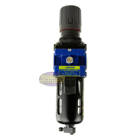 Prevost Compressed Air Inline Filter & Regulator Combo 1/2" FNPT TM203 Piggyback