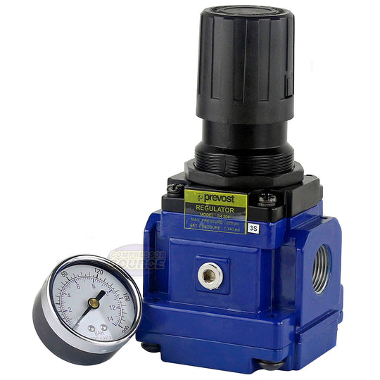 3/4" Female NPT Compressed Air In Line Regulator with 2" Air Compressor Gauge TR204