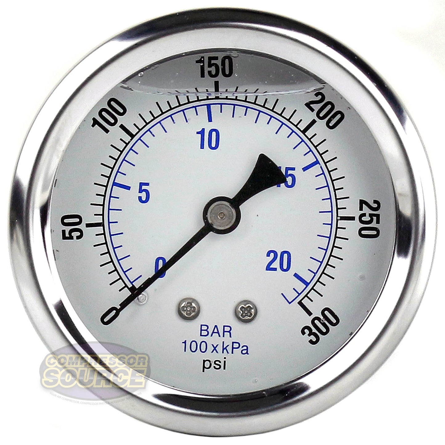 1/4" NPT Pressure Gauge Mounting Bracket with 2.5" Liquid Gauge 300 PSI Max 202L-254H