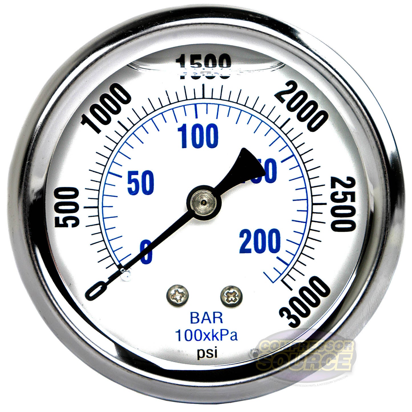 1/4" NPT Pressure Gauge Mounting Bracket with 2.5" Liquid Gauge 3000 PSI Max 202L-254P