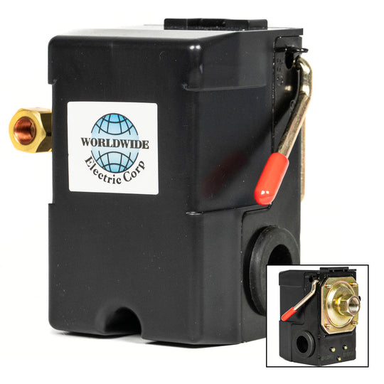 Single Port 80-100 PSI Air Compressor Pressure Switch Control 1/4" NPT 12 Amp