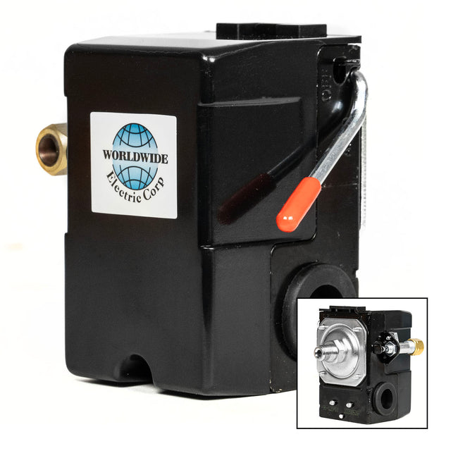 Single Port 95-125 PSI Air Compressor Pressure Switch Control 1/4" Male NPT