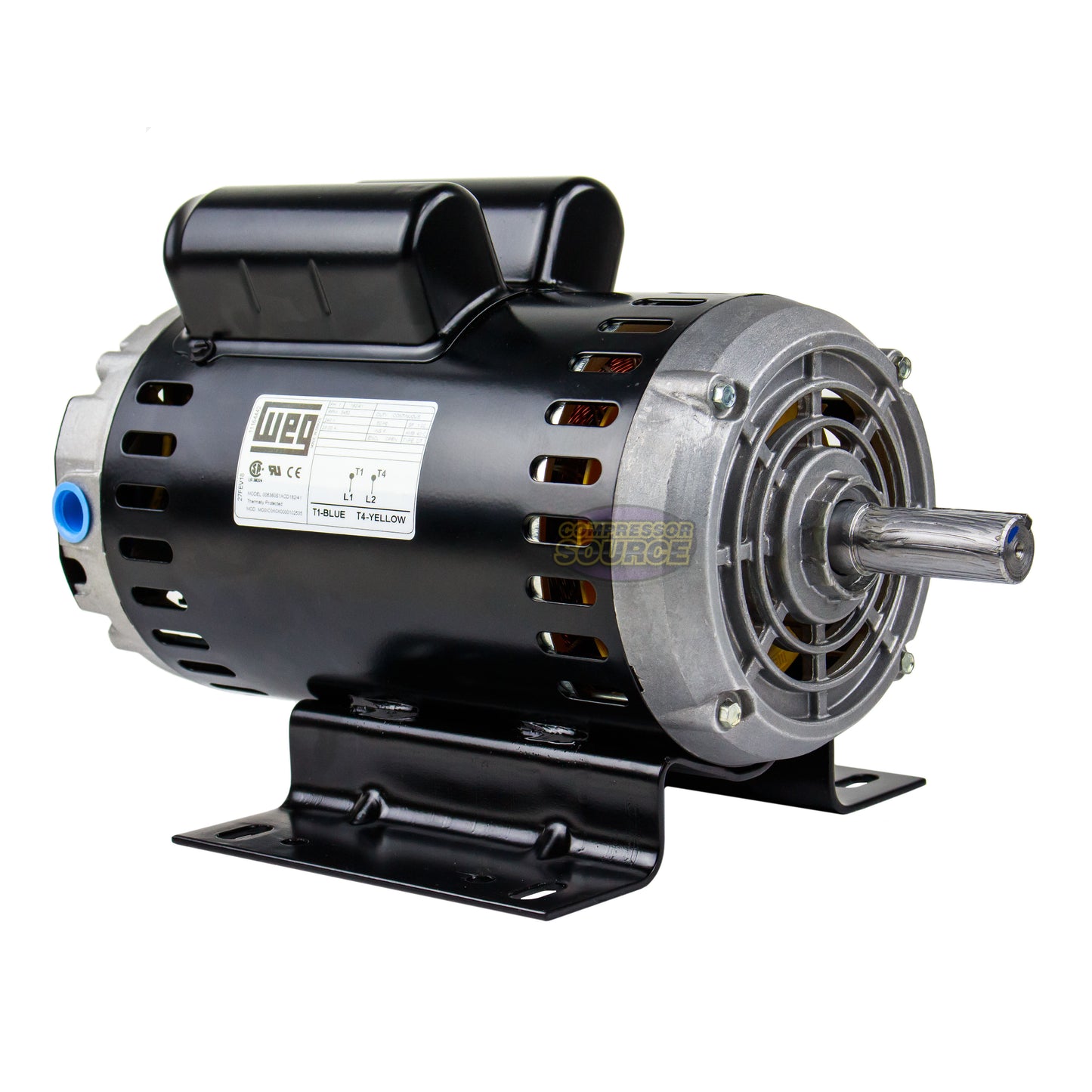 Weg 6.4 HP Single Phase Electric Heavy Duty Compressor Motor 56 Frame 240V 3450 RPM