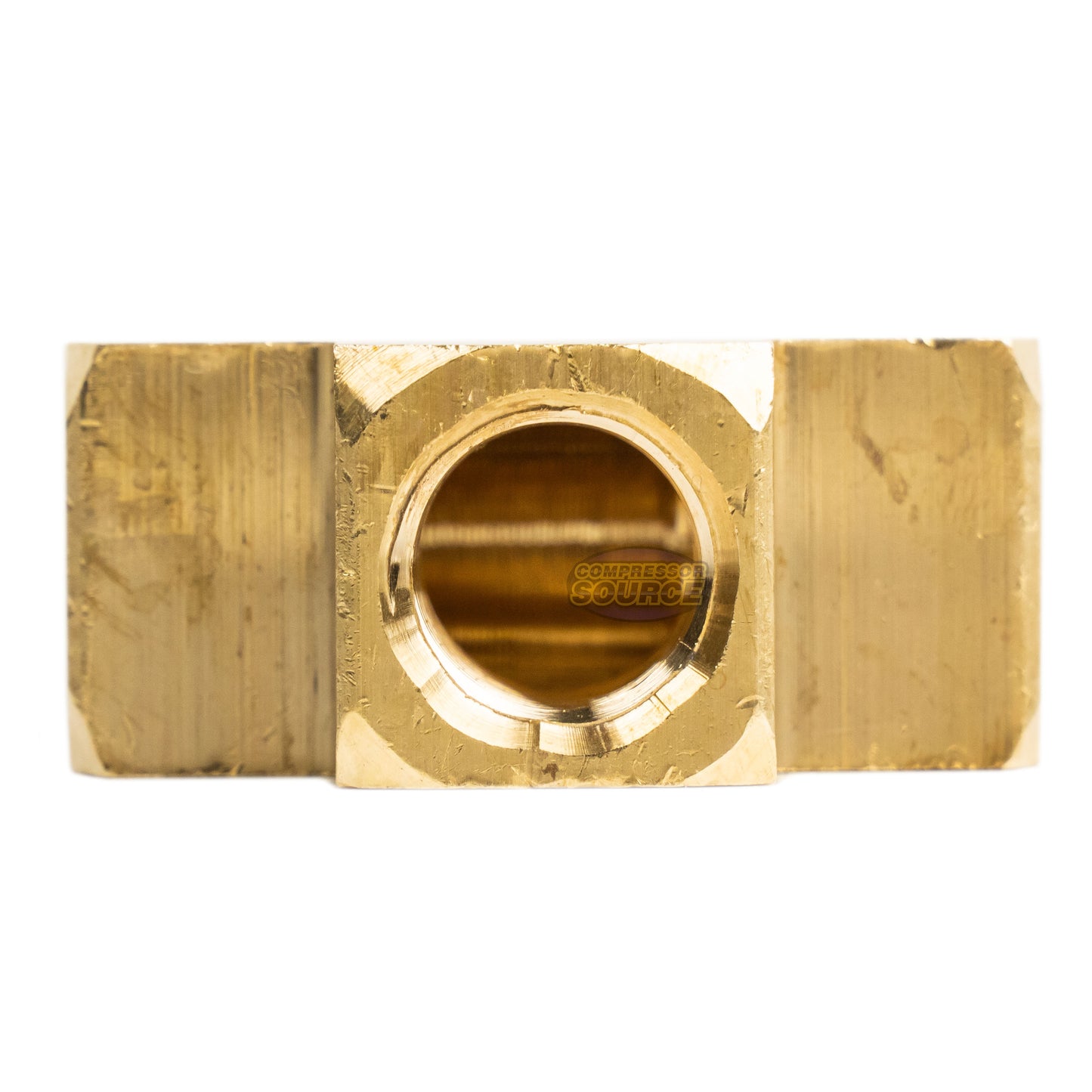 1/4" FNPT Brass Tee Pipe Fitting .25" T-Fitting Solid Brass Connector