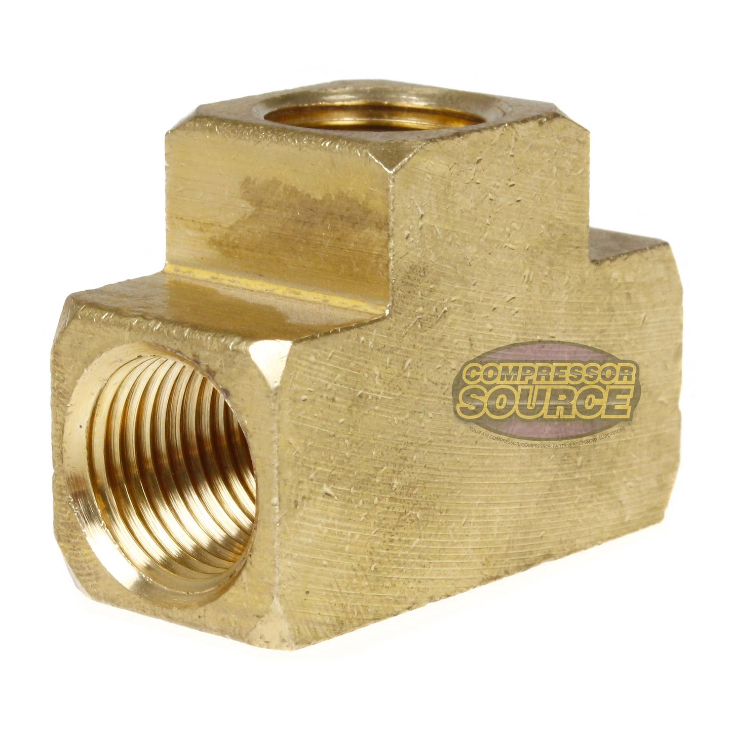 3/8" NPTF Female Union Tee Solid Brass Pipe Fitting T Joint Hose Connector New