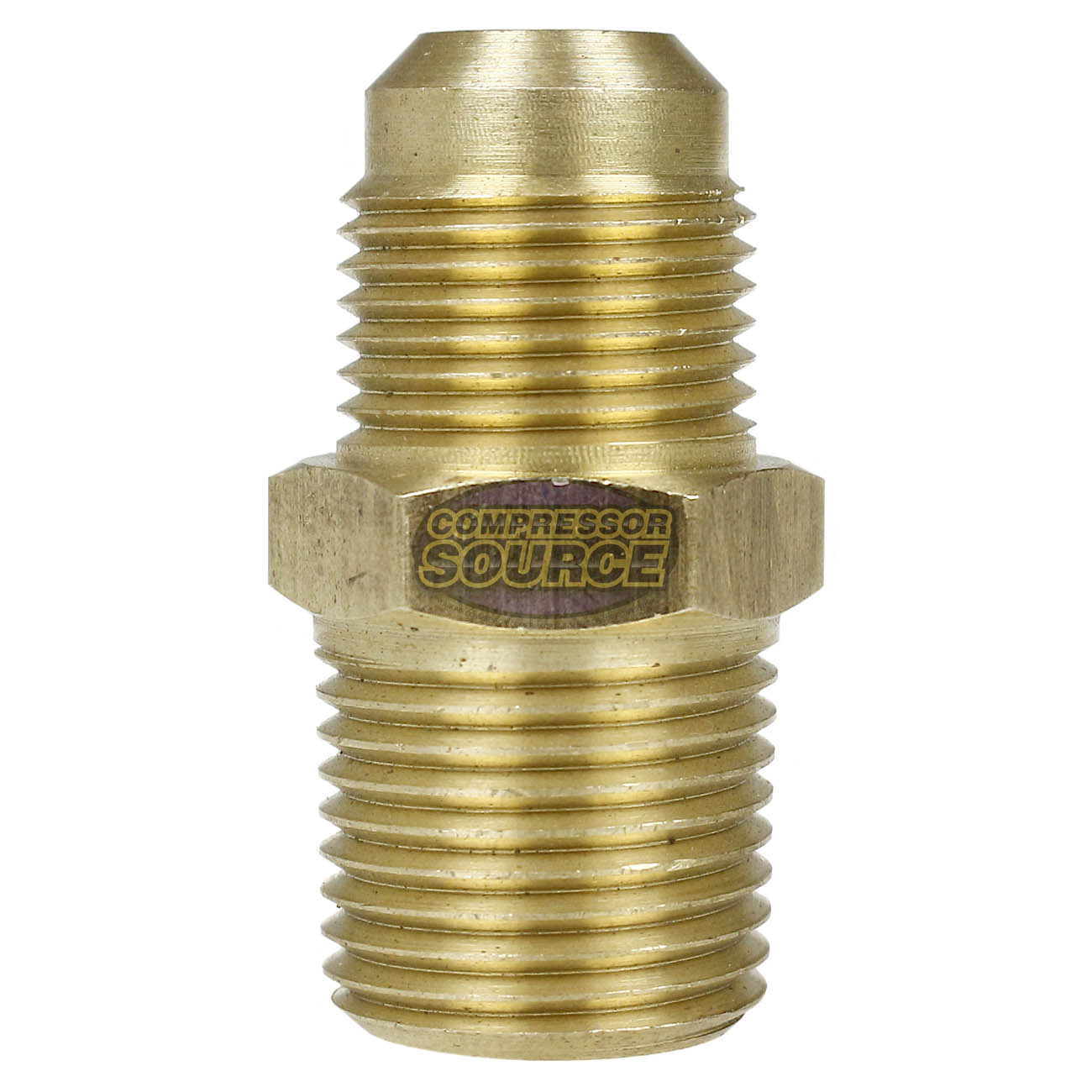1/2" x 1/2" Brass Male Adapter Straight Connector for Flared Tubing 10269-2Pack
