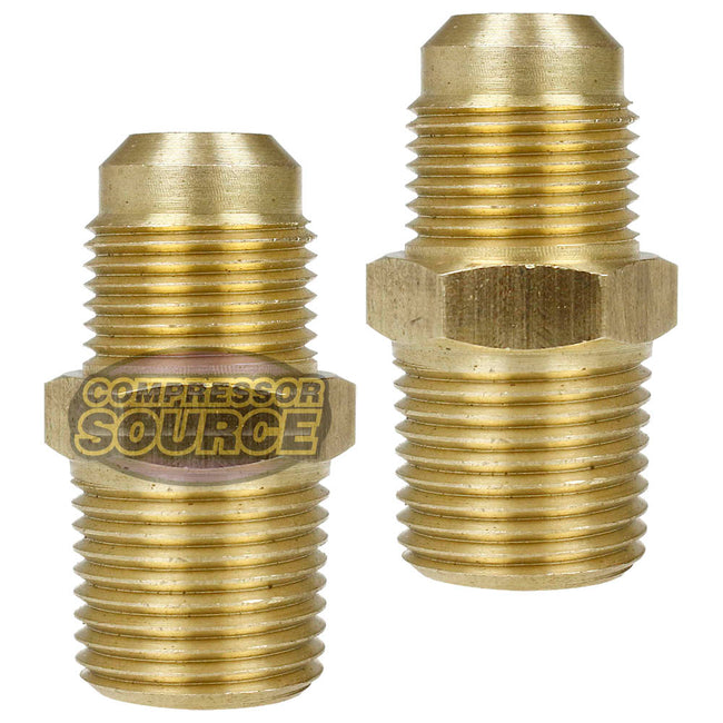 1/2" x 1/2" Brass Male Adapter Straight Connector for Flared Tubing 10269-2Pack