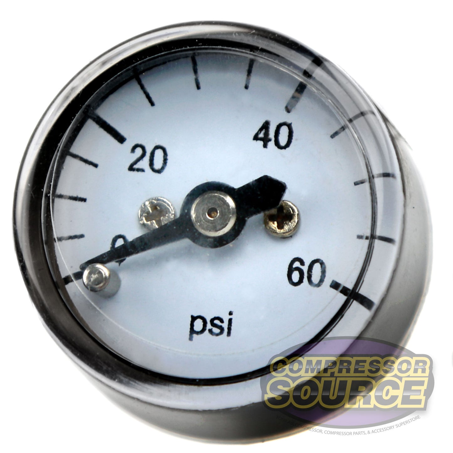 1/8" NPT 0-60 PSI Micro Air Pressure Gauge Center Back Mount With 1" Face