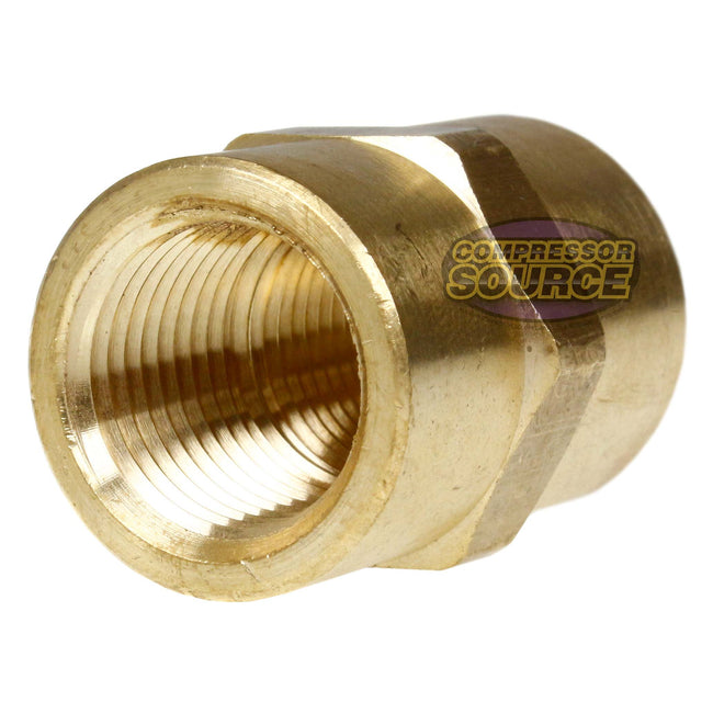 1/2" NPTF Hex Coupling Solid Yellow Brass Pipe Fitting 1200 PSI Maximum 103F