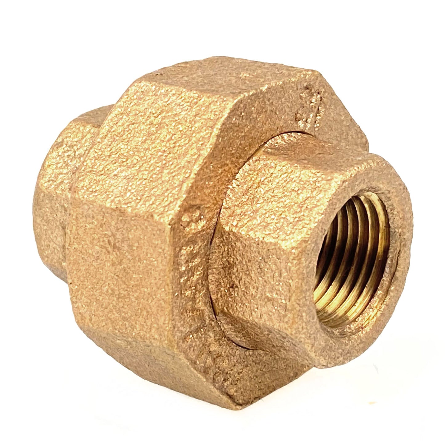 1/2 NPT Female Solid Brass Three Piece Pipe Union Fitting Adapter –  compressor-source