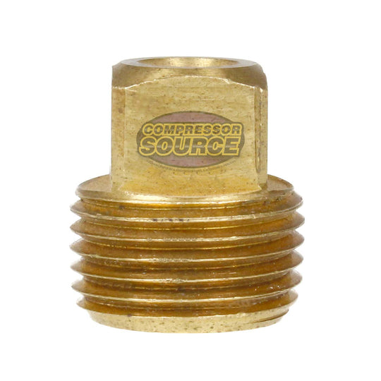 3/8" NPTF Barstock Square Head Plug Solid Brass Pipe Fitting End Cap