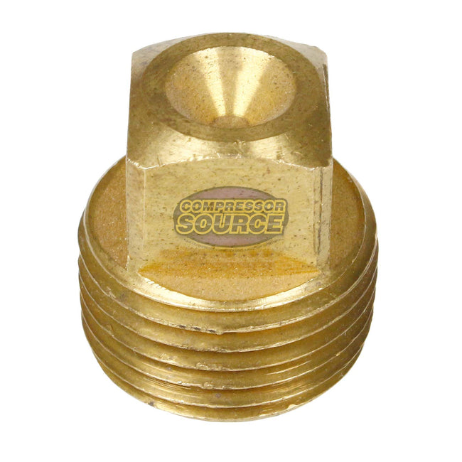 3/8" NPTF Barstock Square Head Plug Solid Brass Pipe Fitting End Cap