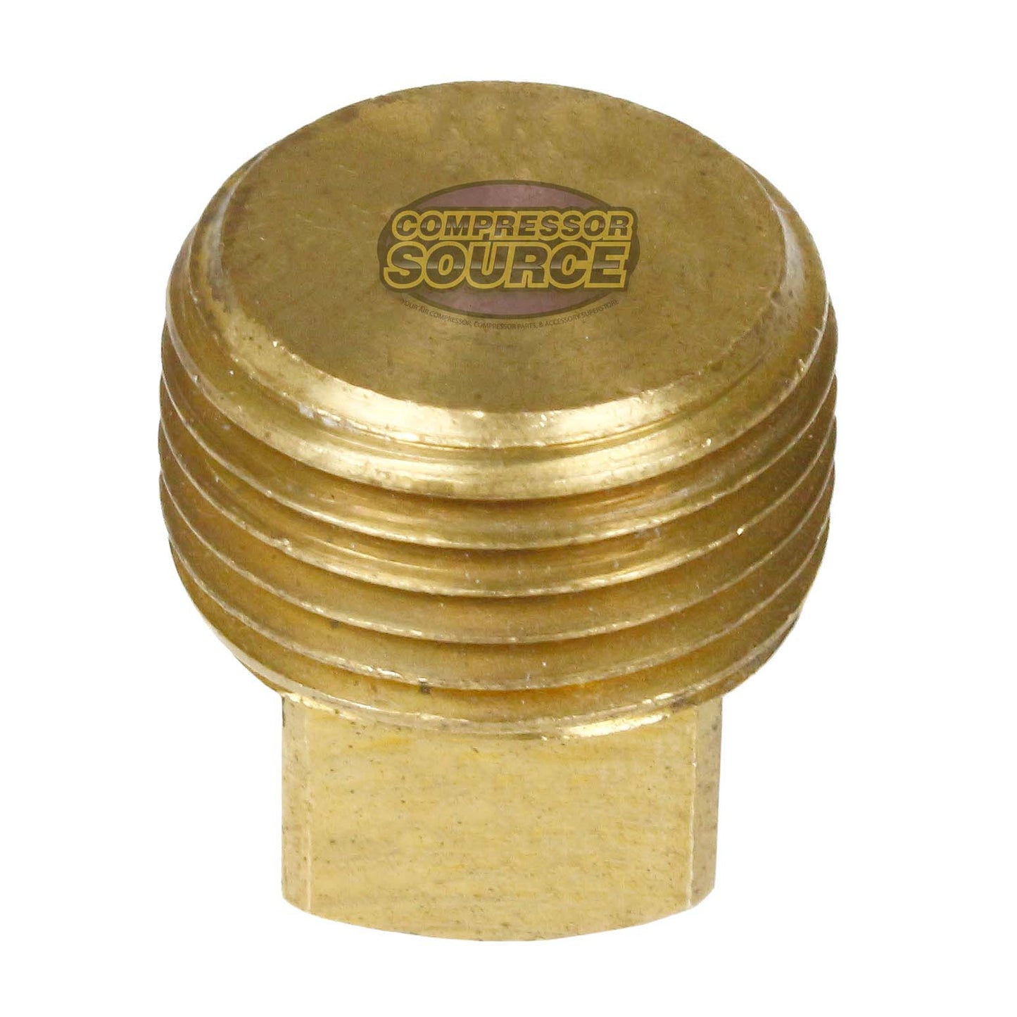 3/8" NPTF Barstock Square Head Plug Solid Brass Pipe Fitting End Cap Brand New