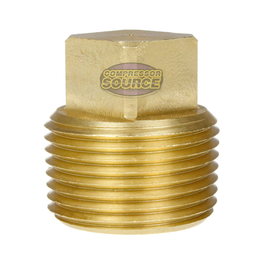 3/4" NPTF Barstock Square Head Plug Solid Brass Pipe Fitting End Cap Brand 109J