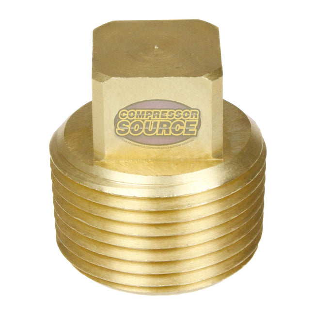 3/4" NPTF Barstock Square Head Plug Solid Brass Pipe Fitting End Cap Brand 109J