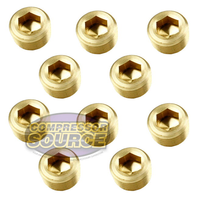 3/4" NPTF 10 Pack Brass Countersunk Hex Plug Head Pipe Fitting 109UJ-10Pack
