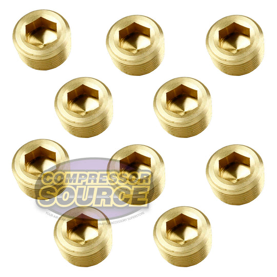 3/4" NPTF 10 Pack Brass Countersunk Hex Plug Head Pipe Fitting 109UJ-10Pack