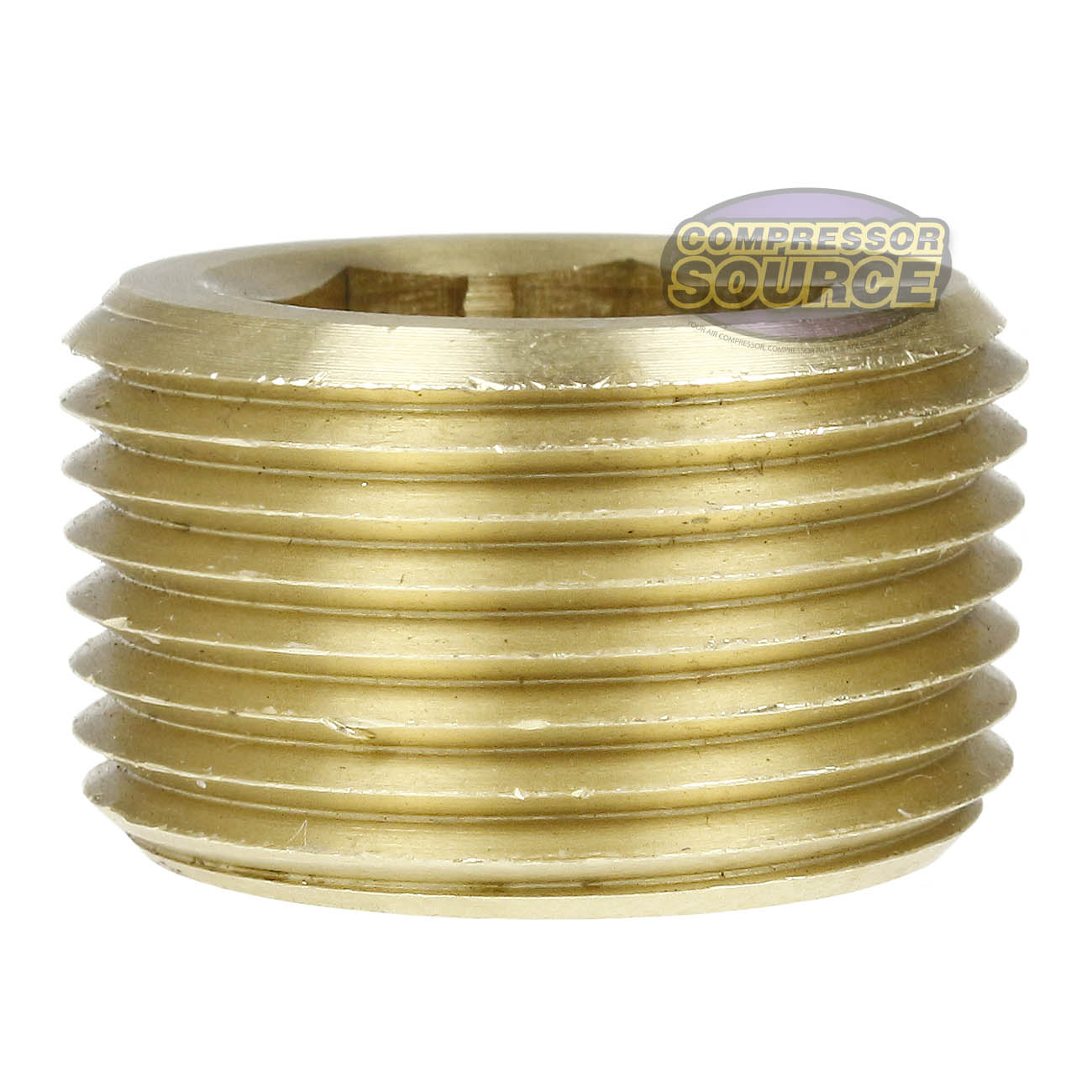 3/4" NPTF Solid Yellow Brass Countersunk Hex Plug Head Style Pipe Fitting 109UJ