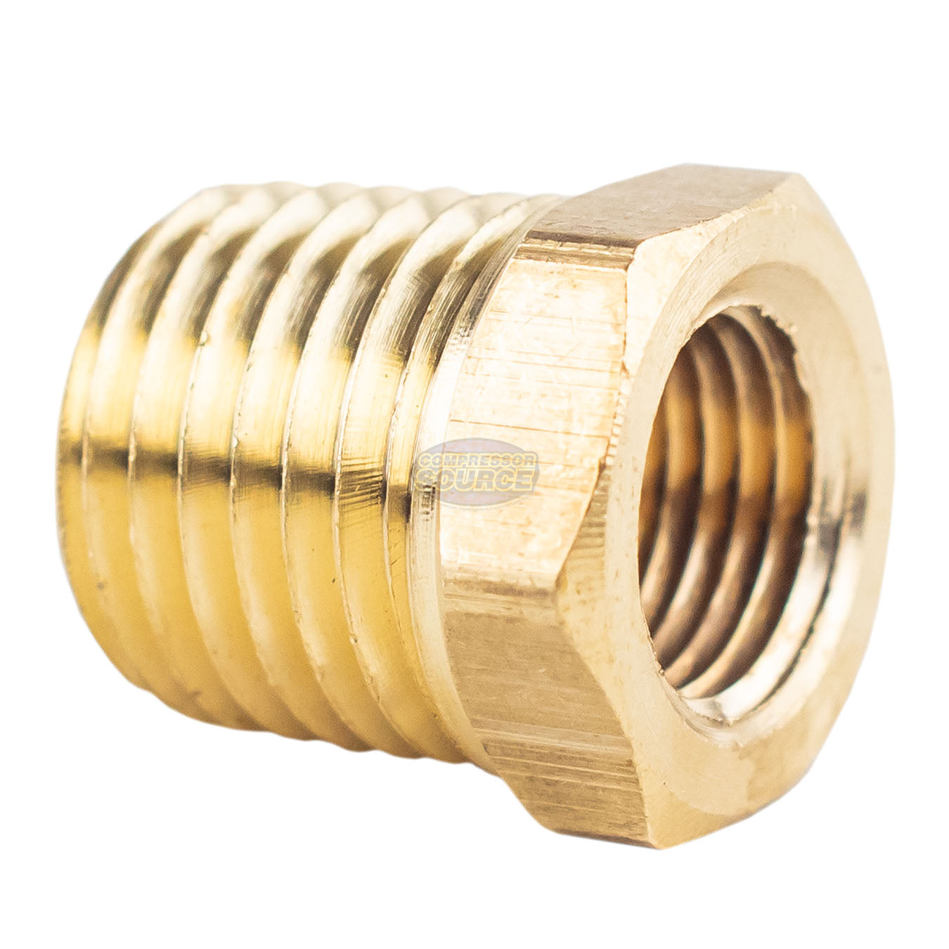 1/4" Male x 1/8" Female NPT Hex Bushing Adapter Pipe Reducer Brass Fitting 110C