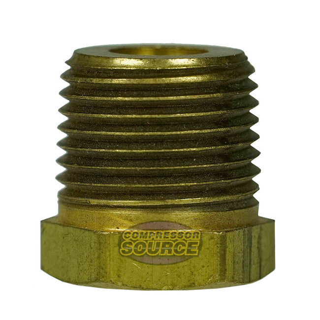 Solid Brass 3/8" Male NPT x 1/8" Female NPT Reducer Bushing Fitting Brass 110E