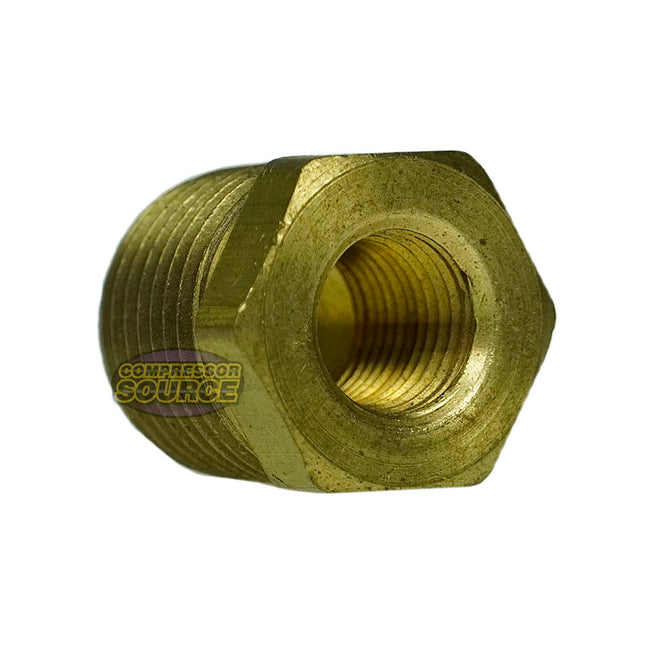 Solid Brass 3/8" Male NPT x 1/8" Female NPT Reducer Bushing Fitting Brass 110E
