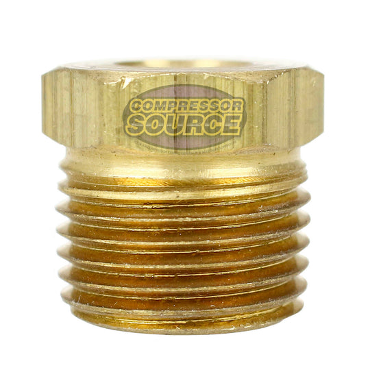 1/2" Male NPT x 1/8" Female NPT Reducer Hex Bushing Brass Pipe Fitting 110FA