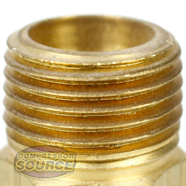 1/2" Male NPT x 1/8" Female NPT Reducer Hex Bushing Brass Pipe Fitting 110FA