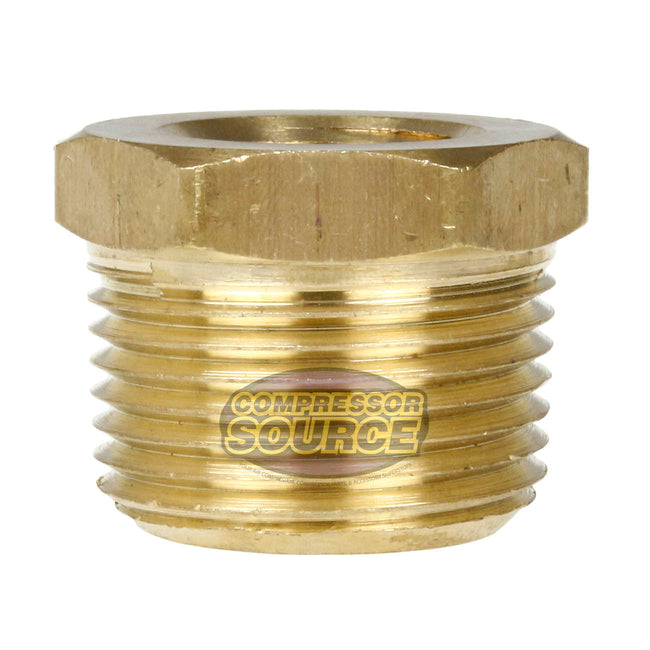 3/4" x 3/8" Male NPTF x Female NPTF Hex Bushing Reducer Solid Brass Pipe Fitting