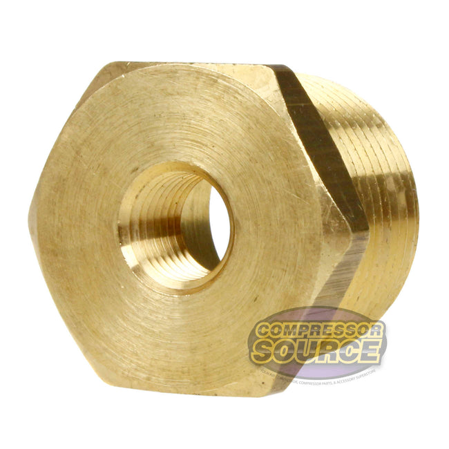 10 Pack 1" x 1/4" Male NPTF x Female NPTF Hex Bushing Reducer Solid Yellow Brass