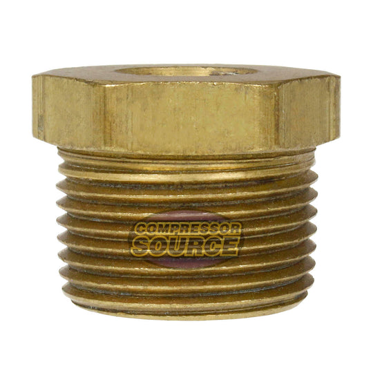 1" x 3/8" Male NPTF x Female NPTF Hex Bushing Reducer Solid Brass Pipe Fitting