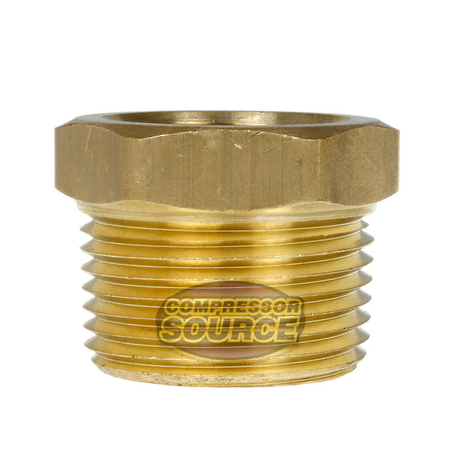 1" x 3/4" Male NPTF x Female NPTF Hex Bushing Reducer Solid Brass Pipe Fitting