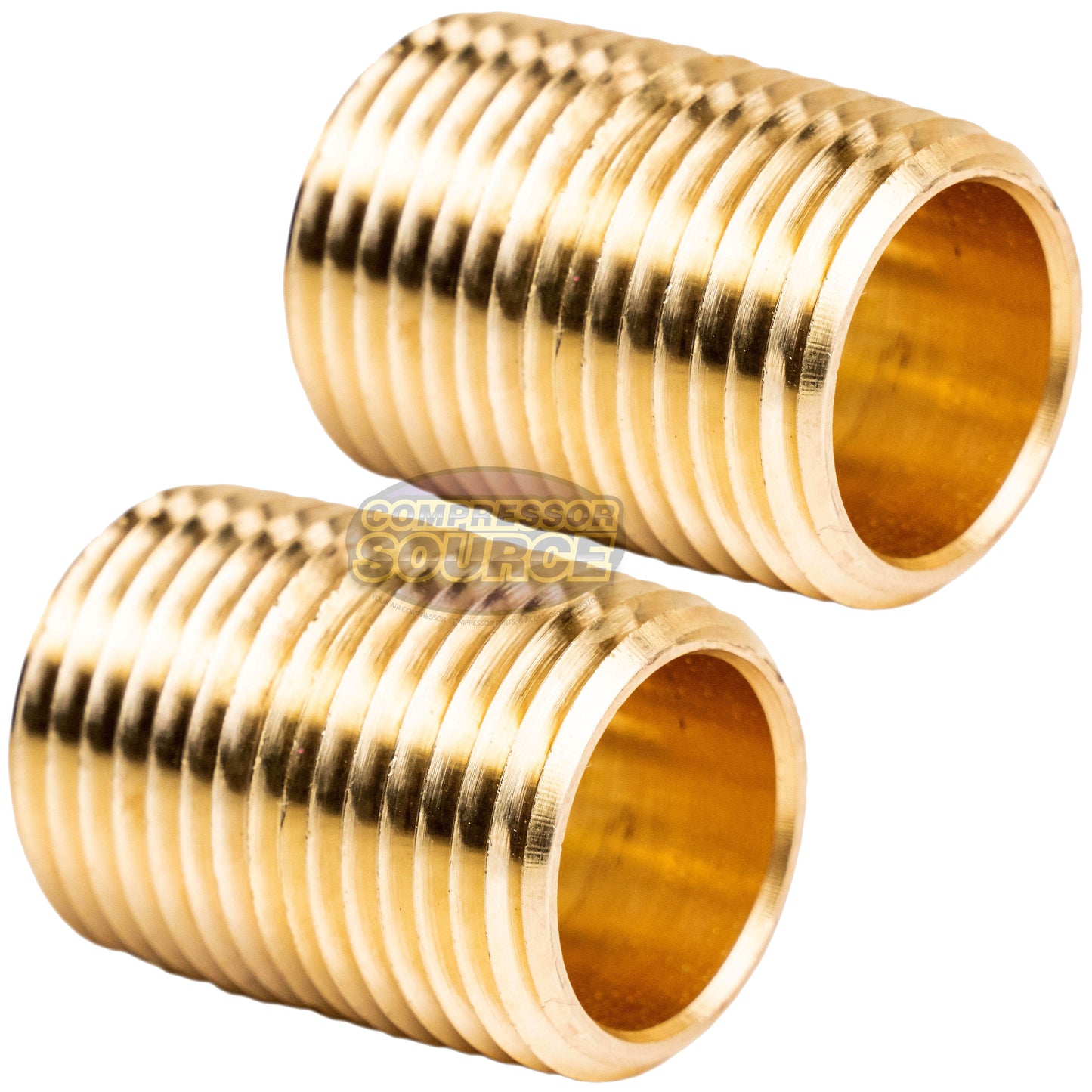 2 Pack 1/2" NPT X Male Close Pipe Nipples Threaded Brass Fitting Pipe Connector