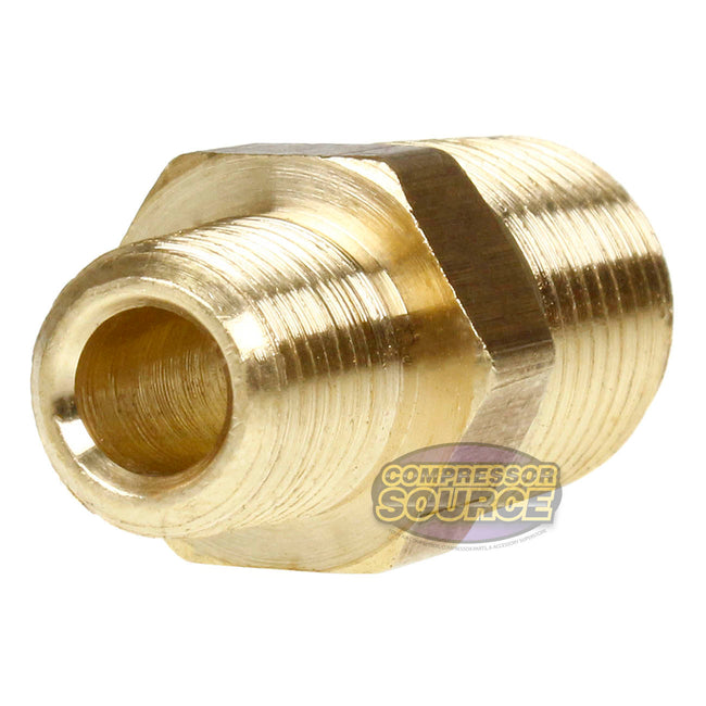 1/4" x 1/8" Male NPTF Pipe Reducing Hex Nipple Solid Brass Pipe Fitting 112RCA