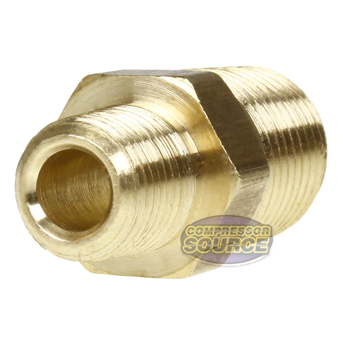 10 Pack 1/4" x 1/8" Male NPTF Pipe Reducing Hex Nipple Solid Brass Pipe Fitting