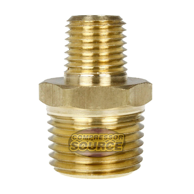 1/2" x 1/4" Male NPTF Pipe Reducing Hex Nipple Solid Brass Pipe Fitting 112RFC